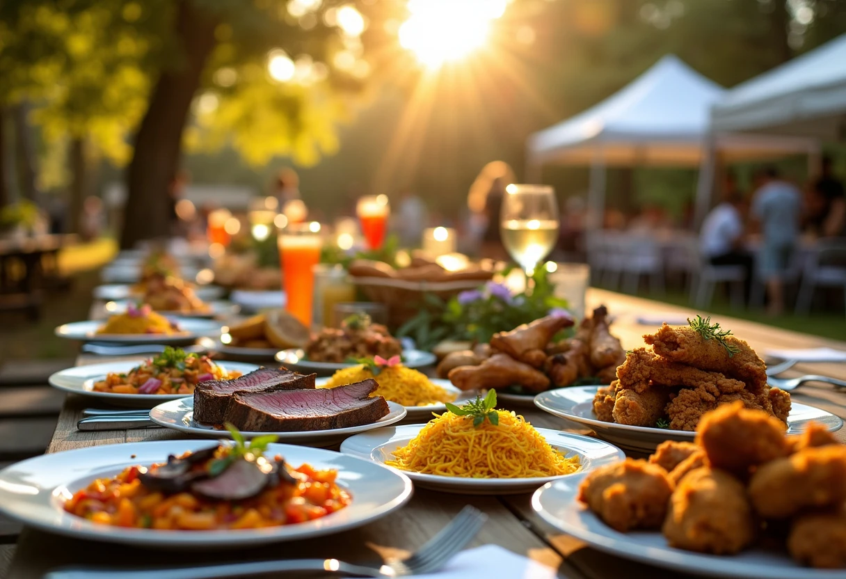 Brisket and Briyani catering spread